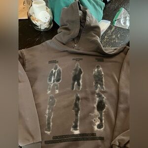 Aelfric Eden grey Graphic Hoodie with Distressed Figure Print